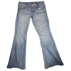 American Eagle Artist Super Stretch Medium Wash Flare Leg Jeans Sz 8 30" inseam
